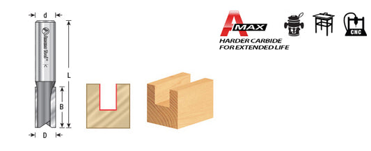 Router Bit - 1/2 Dia x 1 - 1/2 x 1/2 Shank - Carbide Tipped Straight Plunge 45422