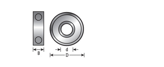 Bearing - 5/8 Overall Dia x 1/4 Inner Dia x 3/16 Height - Steel Ball Bearing Guide 47712