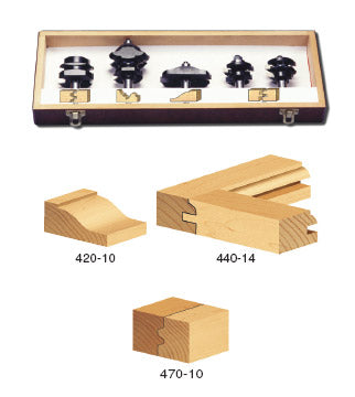 Router Bit - 1/2 SHK - Cabinet Door & Molding Router Set 5 PC  TRS - 200