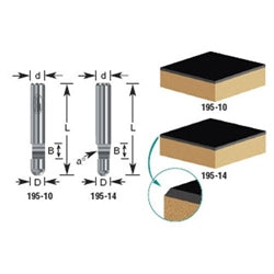 Router Bit - 1/4 D x 1/4 CH x 1/4 SHK x 1-1/2 L -Panel Pilot Flush Trim 195 -10