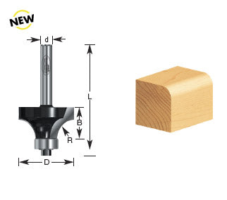 Router Bit - 1/4 R x 1 D x 1/2 CH x 1/4 SHK - Carbide Tipped Corner Rounding  320 -18