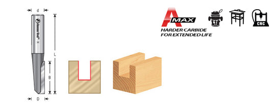 Router Bit - 1/2 D x 2 Inch CH x 1/2 SHK - Carbide Tipped Straight Plunge 45312