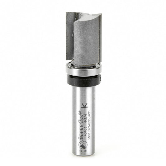 Router Bit - 3/4 D x 1 Inch CH x 1/2 SHK - Carbide Tipped Flush Trim Plunge 45463