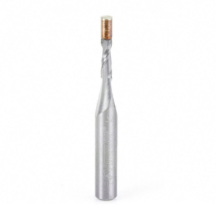 Router Bit - 1/8 D x 3/8 CH x 1/4 SHK x 2 Inch Long - Solid Carbide UltraTrim Spiral 46196