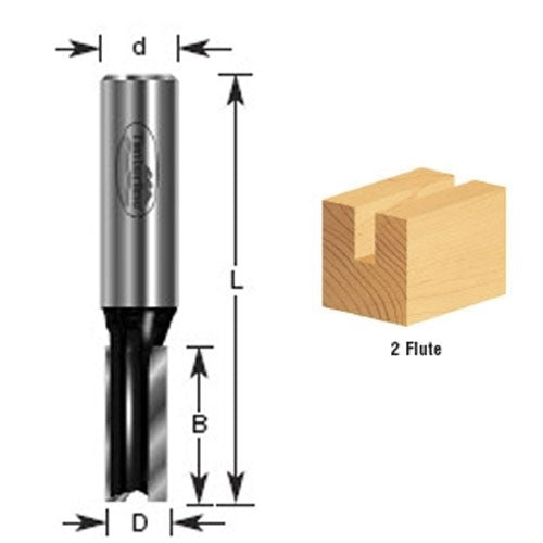 Router Bit - 1/2 D x 1-1/2 CH x 1/2 Inch SHK - Carbide Tipped Straight Plunge 110 -26