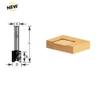 Router Bit - 1/2 D x 3/4 CH x 1/4 Inch SHK - Carbide Tipped Mortising 130 -10