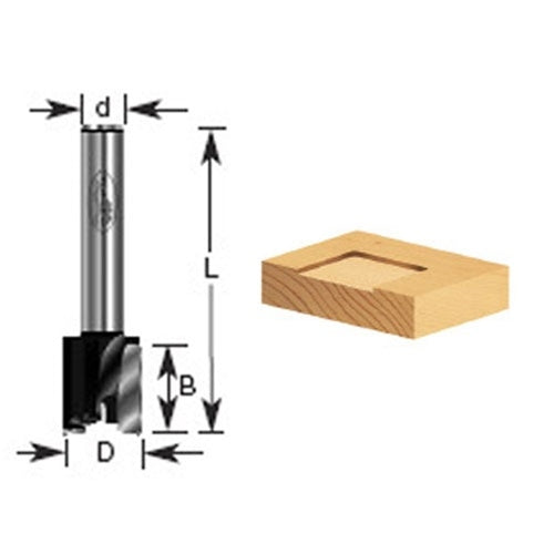 Router Bit - 3/4 D x 3/4 CH x 1/4 Inch SHK - Carbide Tipped Mortising 130 -14