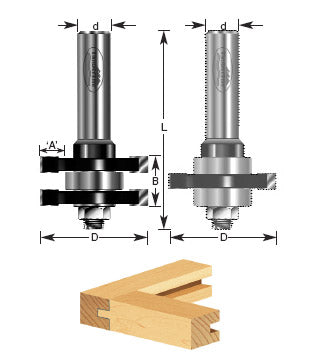 Router Bit - 1-5/8 D x 3/4 CH x 1/2 SHK - Carbide Tipped Tongue & Groove 460 -10