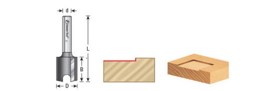 Router Bit - 1-1/4 D x 3/4 CH x 1/2 Inch SHK - Carbide Tipped Mortising 45505