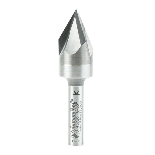 Router Bit - 60° x 9/16 D x 7/16 CH x 1/4 SHK - V Groove Signmaking & Lettering  45730