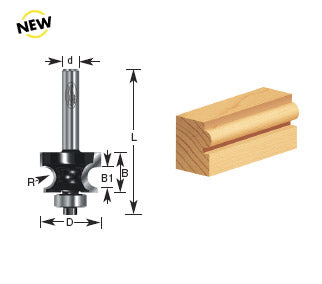 Router Bit - 1/8 R x 7/8 D x 1/2 CH x 1/4 Inch SHK - Carbide Tipped Corner Round 370 -10