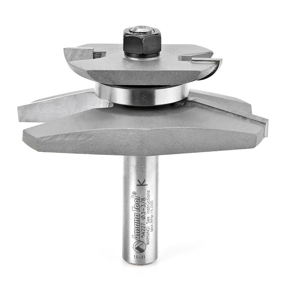 Router Bit - 15° x 1-3/8 Angle x 3-3/8 D x 1-1/16 CH x 1/2 SHK -With Back Cutter 54227