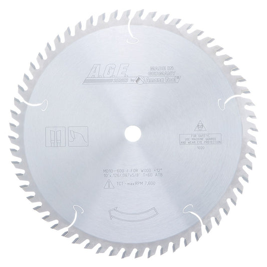 Circular Saw Blade - 10 Inch D x 60T ATB, 5/8 Bore  MD10 -600